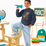 Youth pixel dinosaur graphic sweatshirt, dark navy, long sleeves and crew neckline