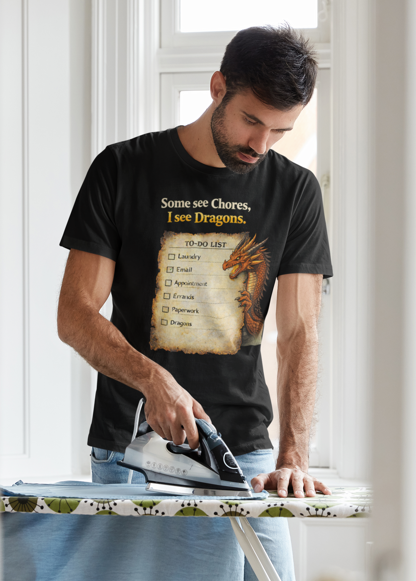 Some See Chores I See Dragons T-Shirt – Funny Fantasy Tee