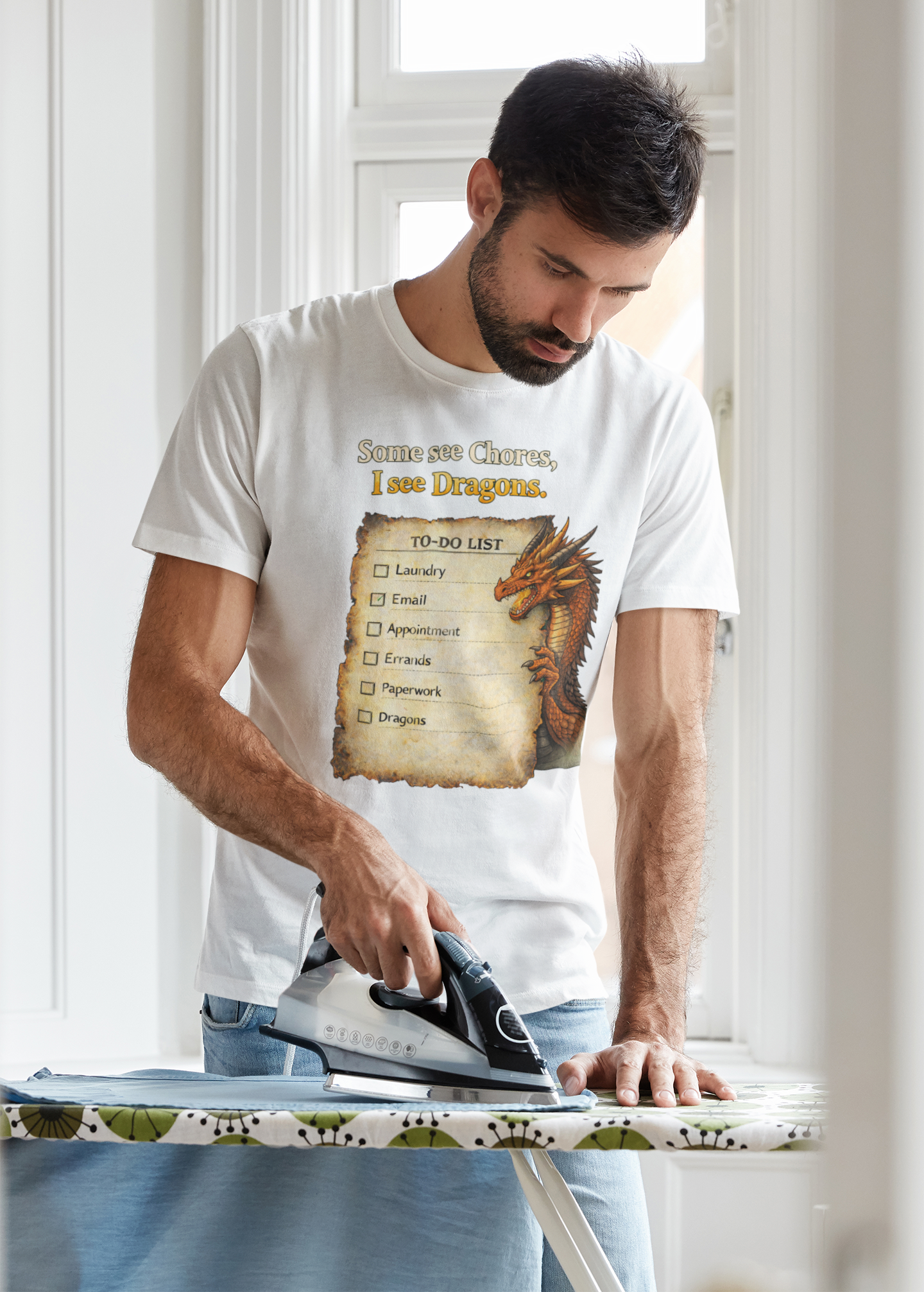 Some See Chores I See Dragons T-Shirt – Funny Fantasy Tee