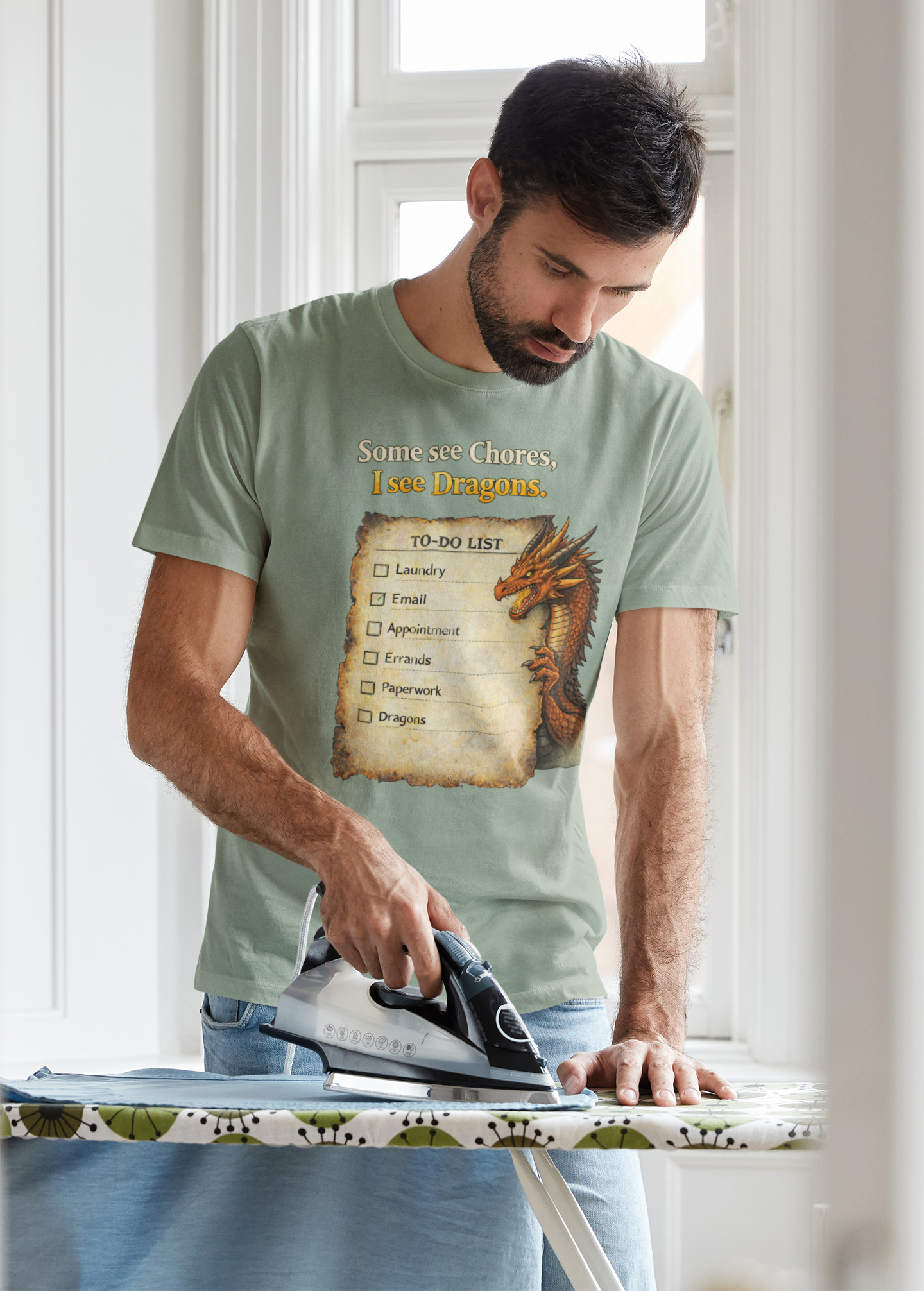 Some See Chores I See Dragons T-Shirt – Funny Fantasy Tee
