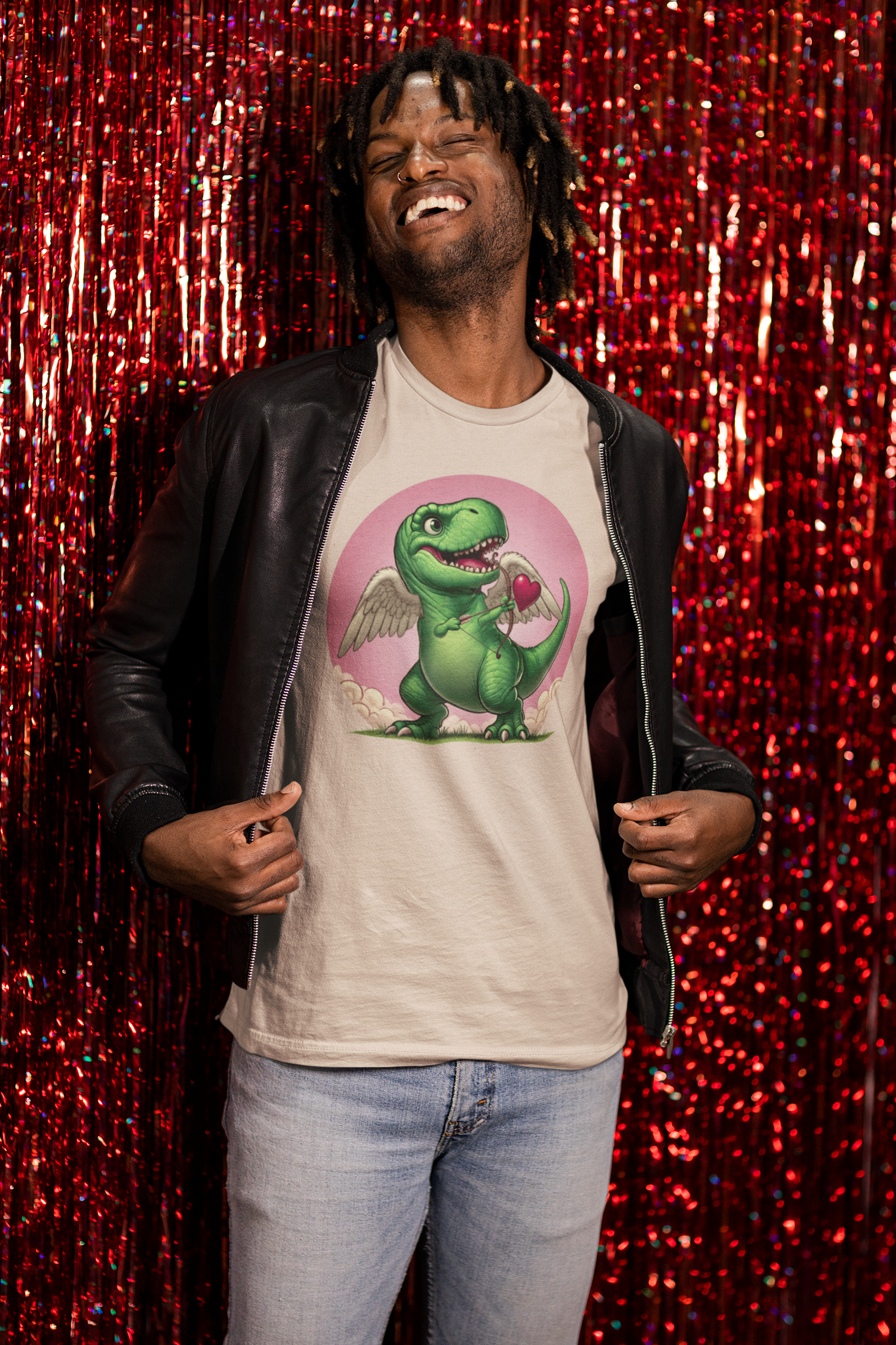 Cupidsaurus Rex T-Shirt – Funny Dinosaur Cupid Valentine’s Day Tee