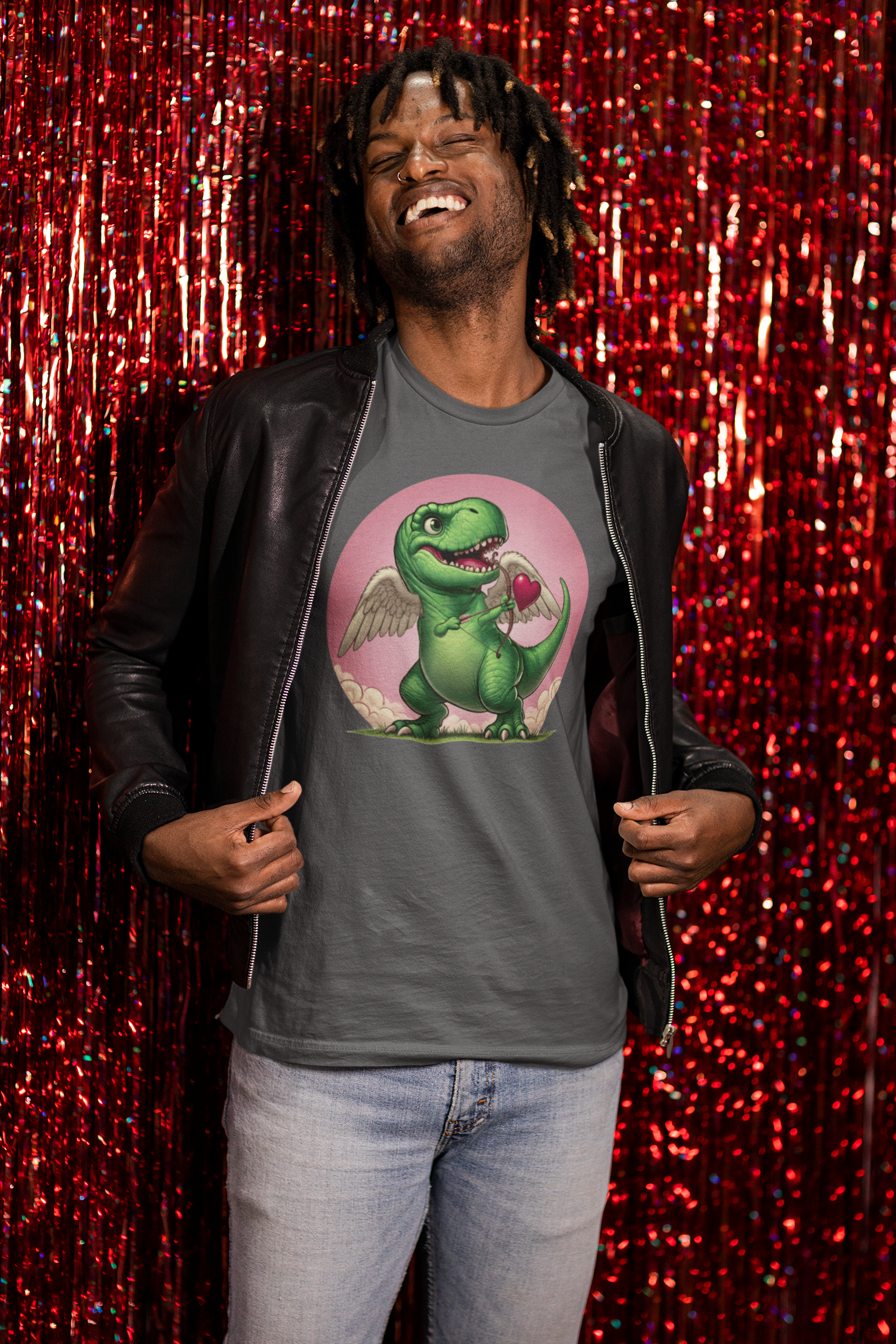 Cupidsaurus Rex T-Shirt – Funny Dinosaur Cupid Valentine’s Day Tee