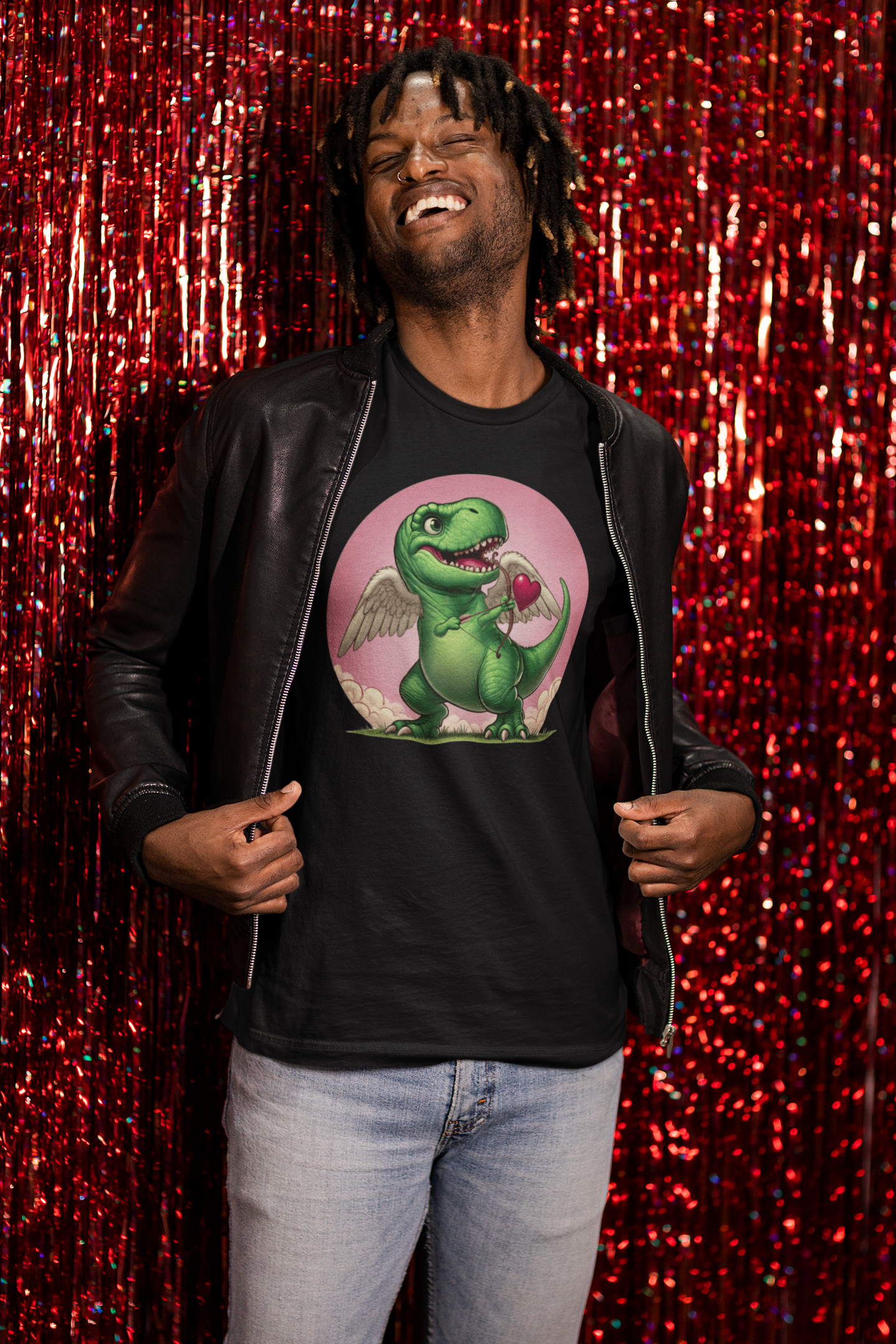 Cupidsaurus Rex T-Shirt – Funny Dinosaur Cupid Valentine’s Day Tee