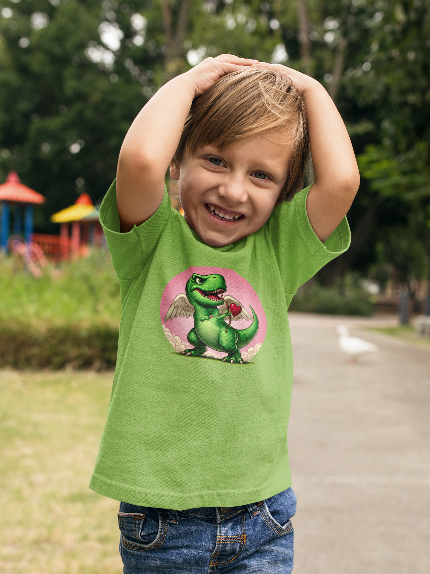 Cupidsaurus Rex Kids T-Shirt – Cute Dinosaur Valentine’s Day Tee for Kids
