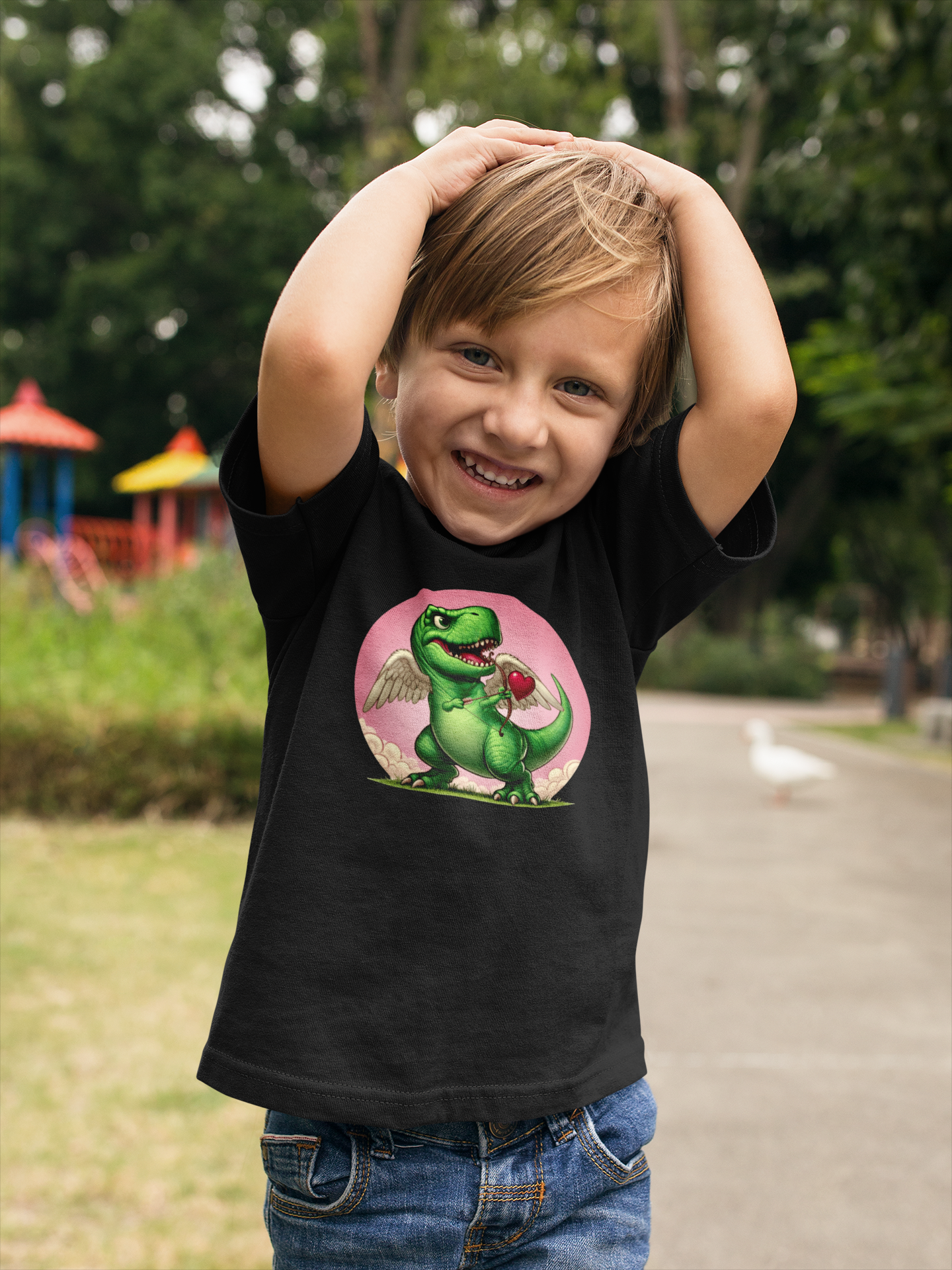 Cupidsaurus Rex Kids T-Shirt – Cute Dinosaur Valentine’s Day Tee for Kids