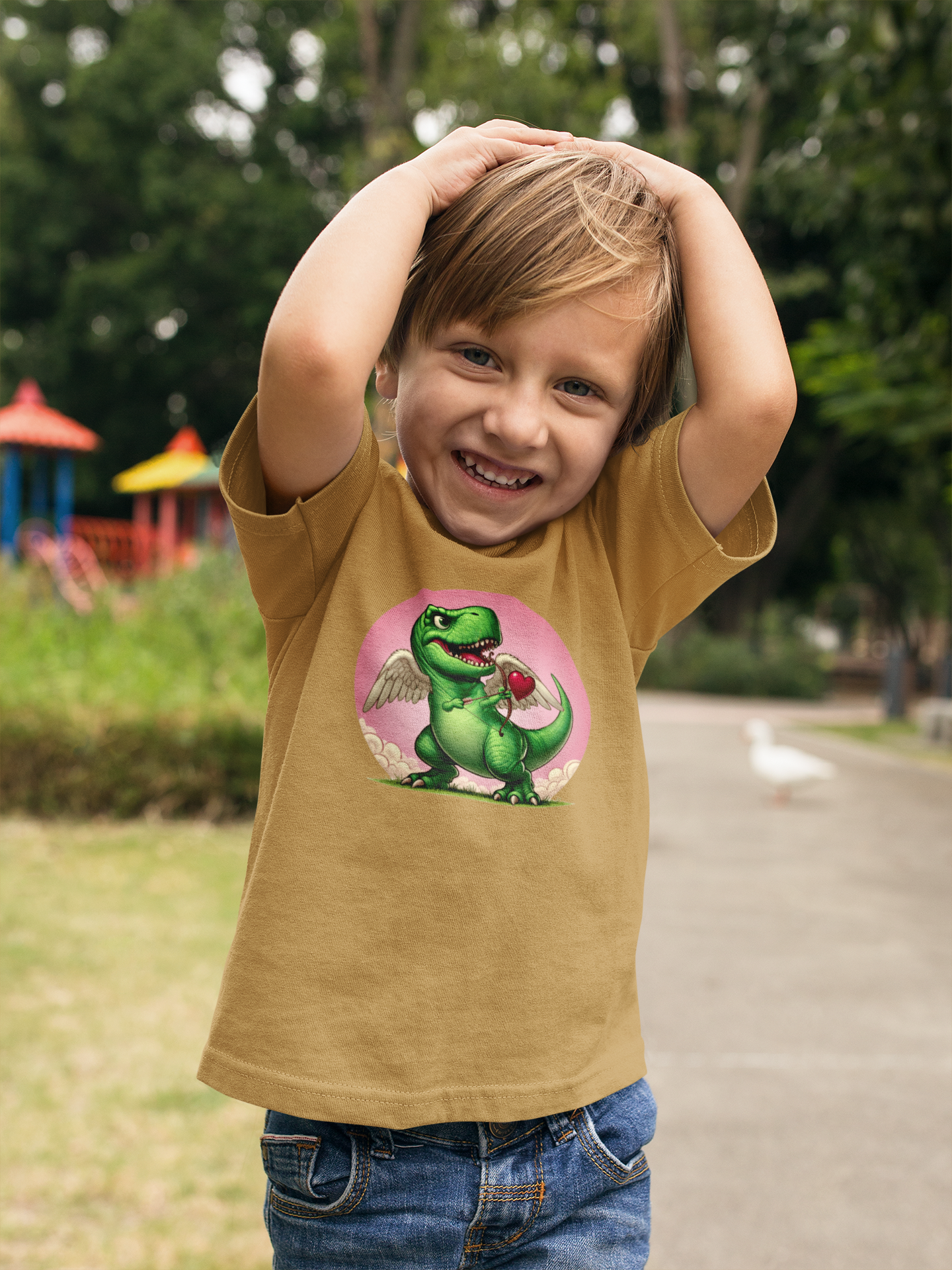 Cupidsaurus Rex Kids T-Shirt – Cute Dinosaur Valentine’s Day Tee for Kids