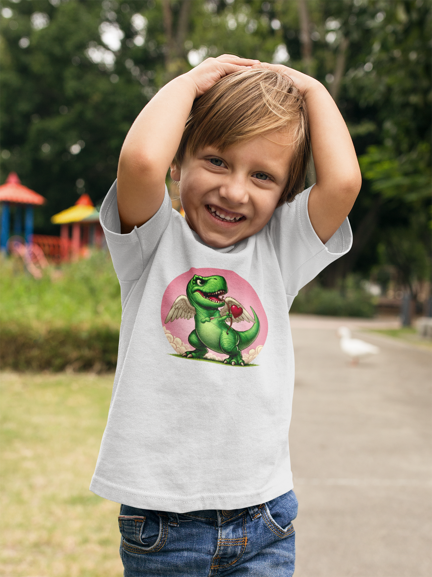 Cupidsaurus Rex Kids T-Shirt – Cute Dinosaur Valentine’s Day Tee for Kids