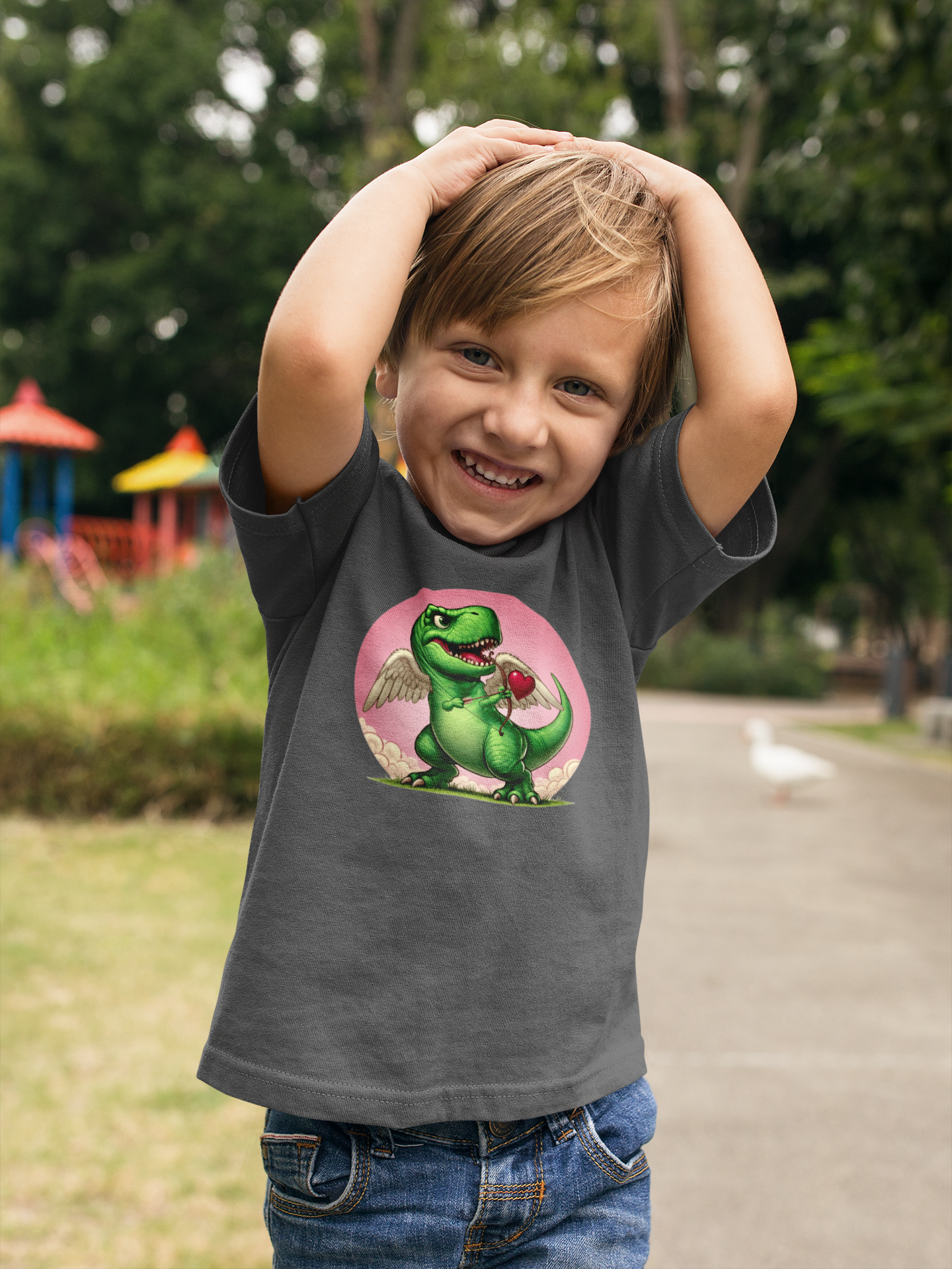 Cupidsaurus Rex Kids T-Shirt – Cute Dinosaur Valentine’s Day Tee for Kids