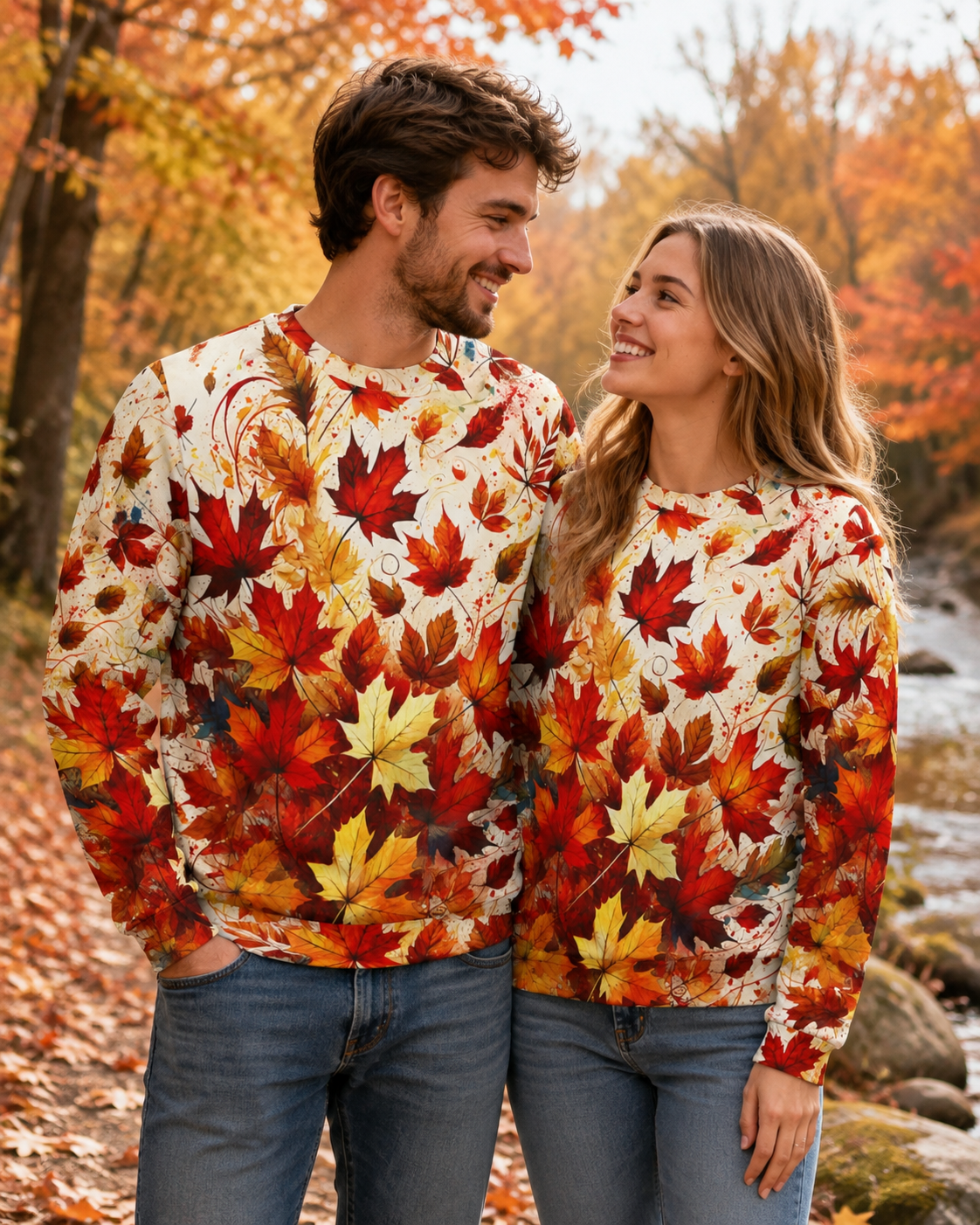 Autumn Leaves Sweatshirt – All Over Print Fall Pullover