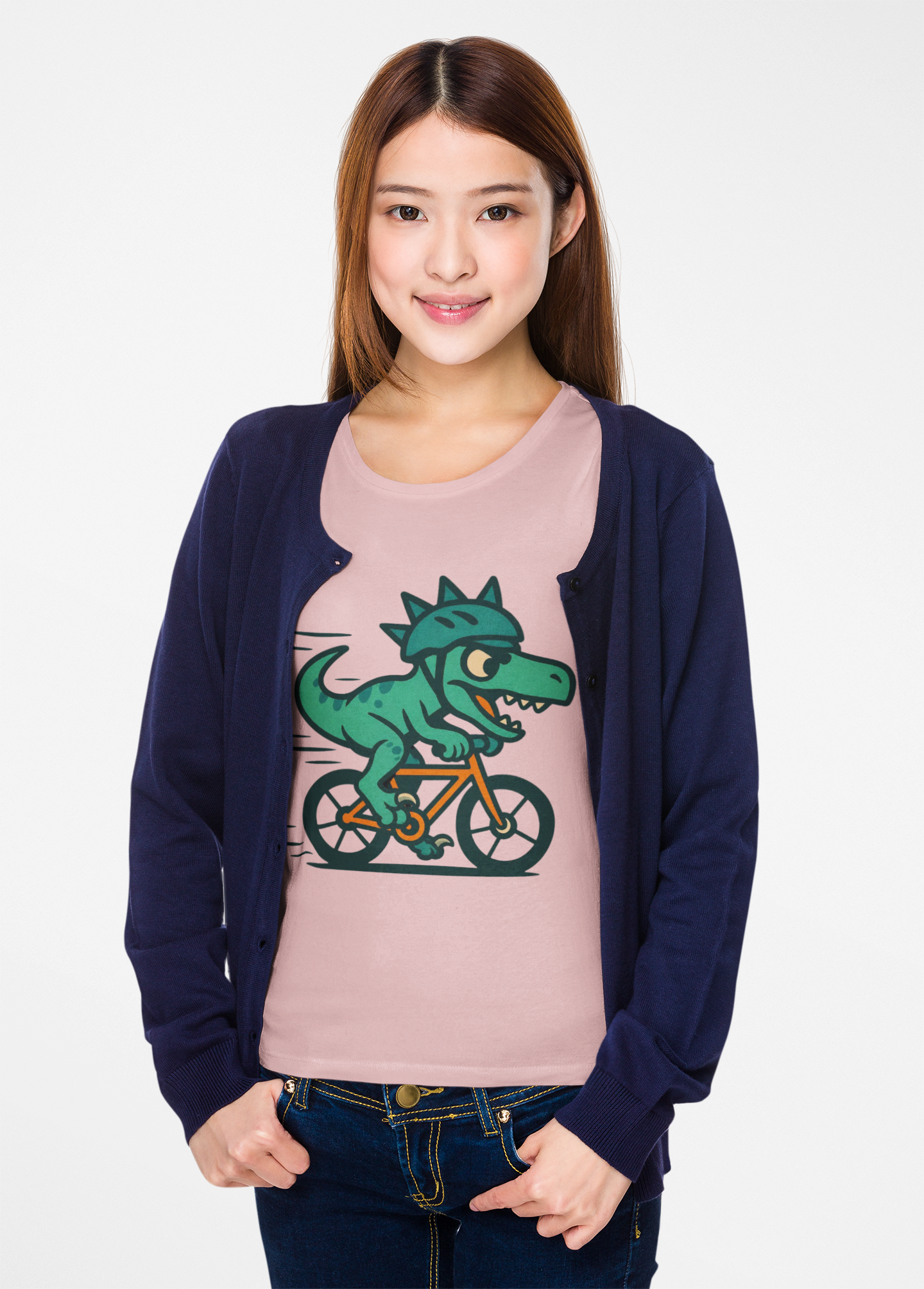 Velociraptor on a Bike T-Shirt – Funny Dino Velo Tee