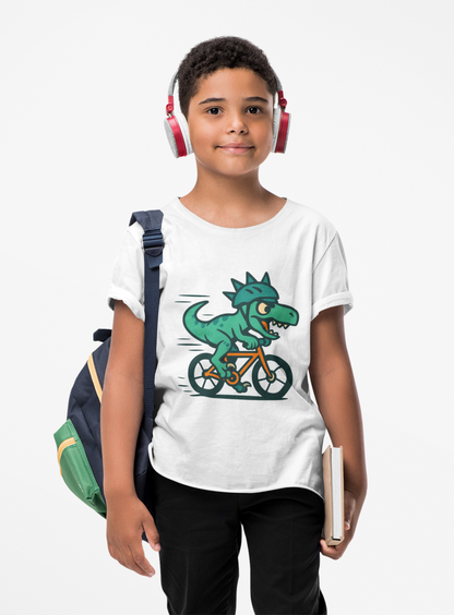 Kids Velociraptor Bike T-Shirt – Funny Dino Velo Tee