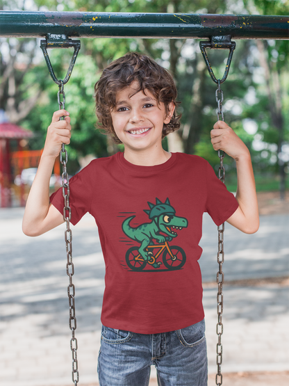 Kids Velociraptor Bike T-Shirt – Funny Dino Velo Tee