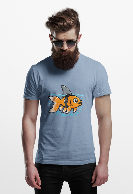 Goldfish Shark T-Shirt – Funny Fish Swimming  Graphic Tee