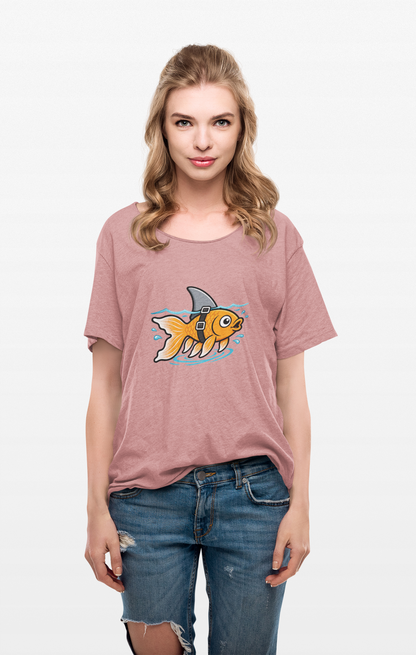 Goldfish Shark T-Shirt – Funny Fish Swimming  Graphic Tee