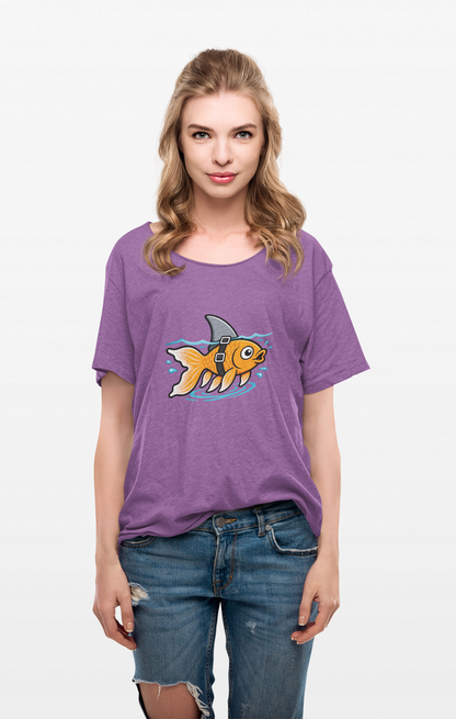 Goldfish Shark T-Shirt – Funny Fish Swimming  Graphic Tee
