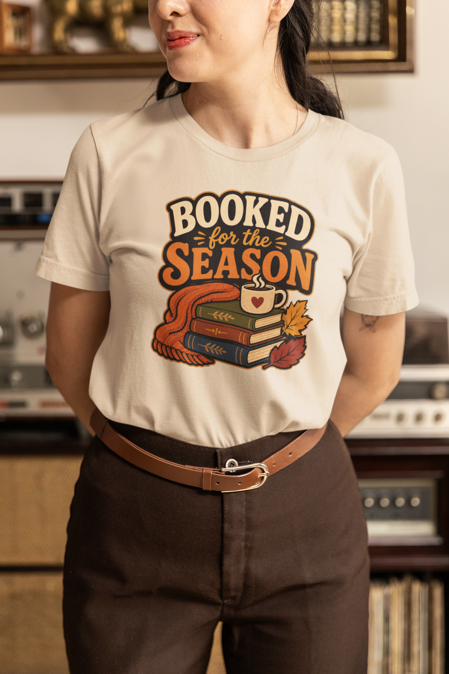 Booked for the Season T-Shirt – Cozy Fall Book Lover Tee