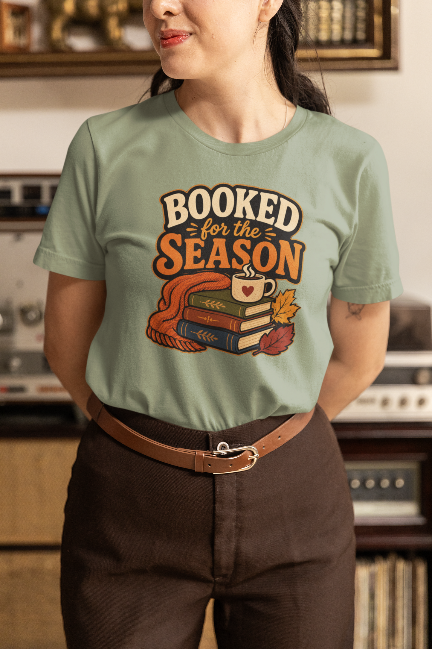 Booked for the Season T-Shirt – Cozy Fall Book Lover Tee
