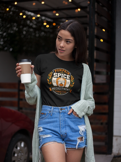 Pumpkin Spice Recruitment Committee T-Shirt – Funny Fall Tee