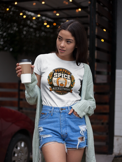 Pumpkin Spice Recruitment Committee T-Shirt – Funny Fall Tee