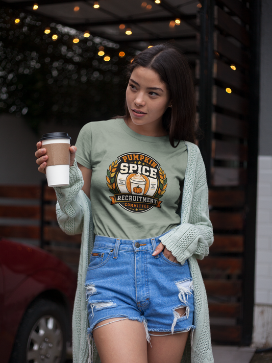 Pumpkin Spice Recruitment Committee T-Shirt – Funny Fall Tee