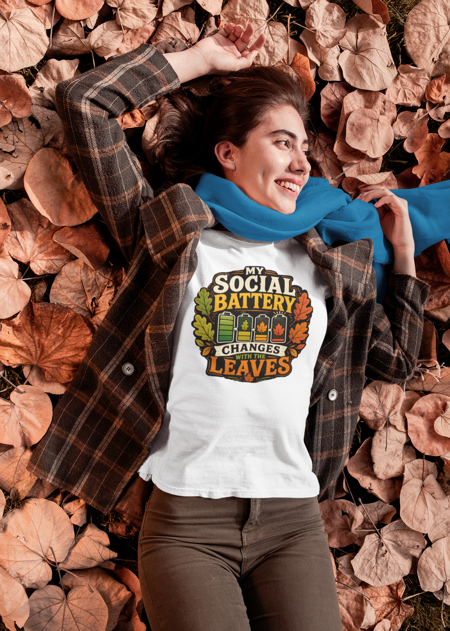 My Social Battery Changes With the Leaves T-Shirt – Funny Fall Tee