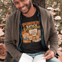 Black t-shirt with colorful “Pumpkin Spice Everything” graphic on the front