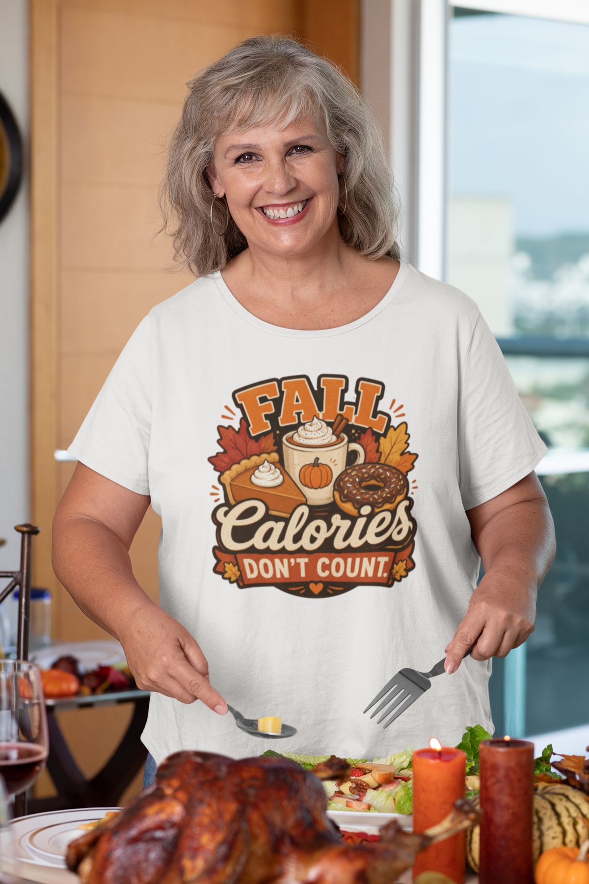 Fall Calories Don’t Count T-Shirt – Funny Pumpkin Spice Food Tee