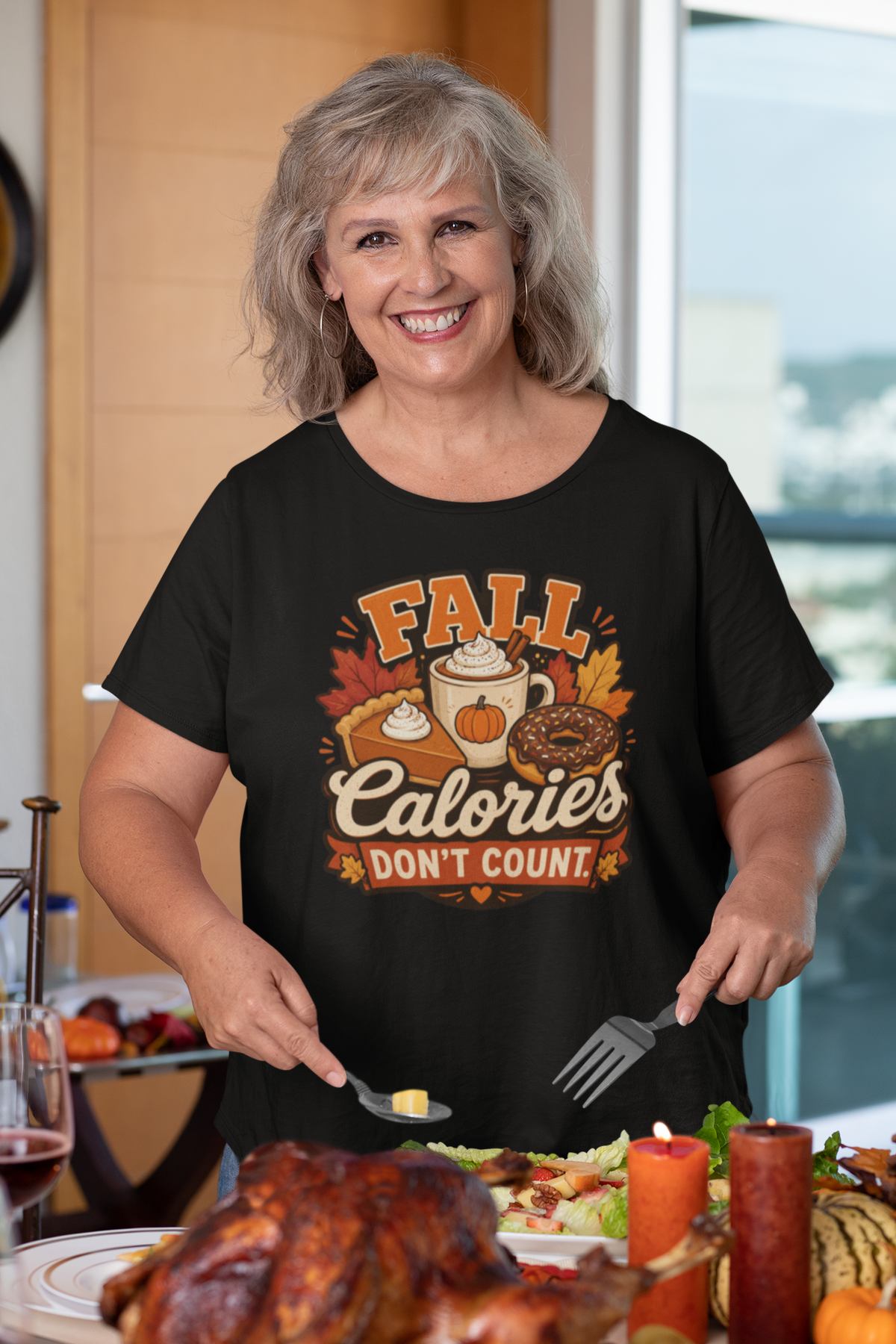 Fall Calories Don’t Count T-Shirt – Funny Pumpkin Spice Food Tee