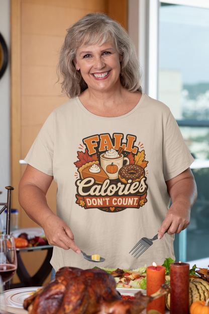 Fall Calories Don’t Count T-Shirt – Funny Pumpkin Spice Food Tee