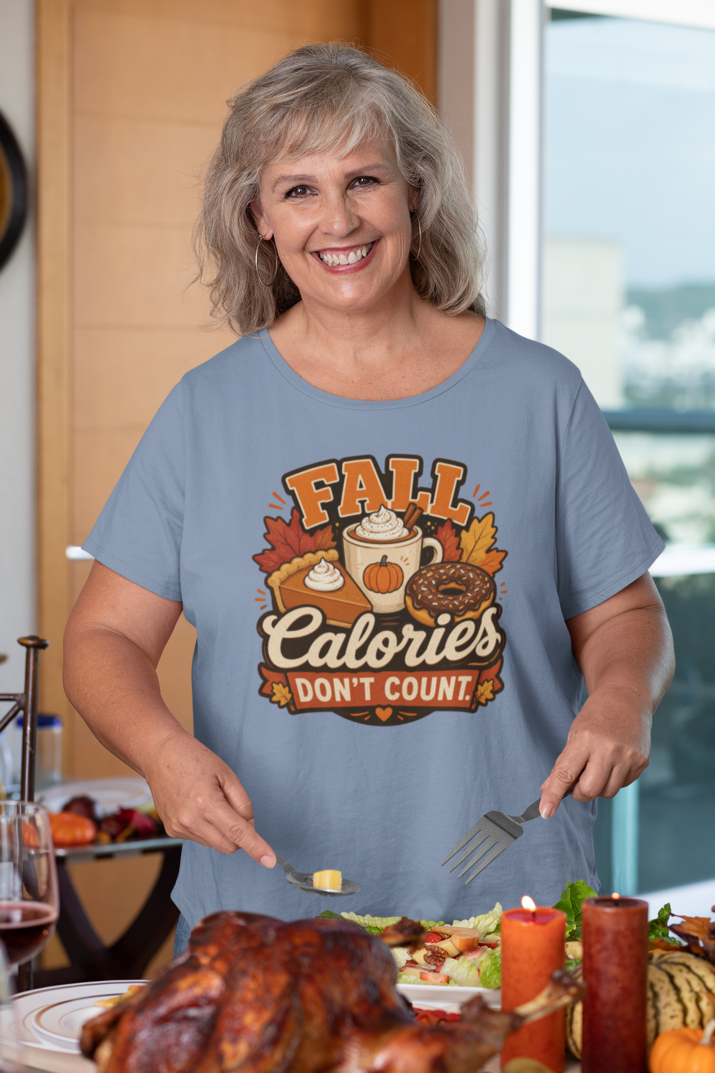 Fall Calories Don’t Count T-Shirt – Funny Pumpkin Spice Food Tee