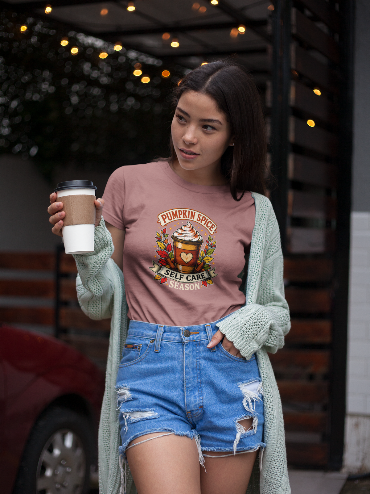 Pumpkin Spice Self Care Season T-Shirt – Funny Fall Coffee Tee
