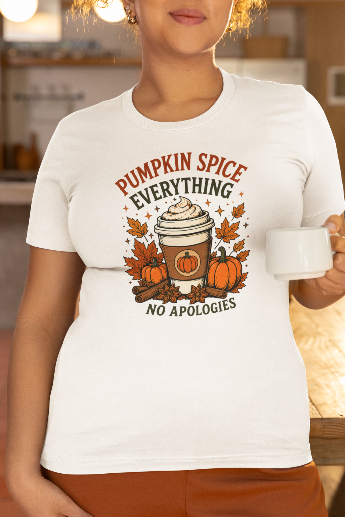 Pumpkin Spice Everything No Apologies T-Shirt – Fall Coffee Addict Tee