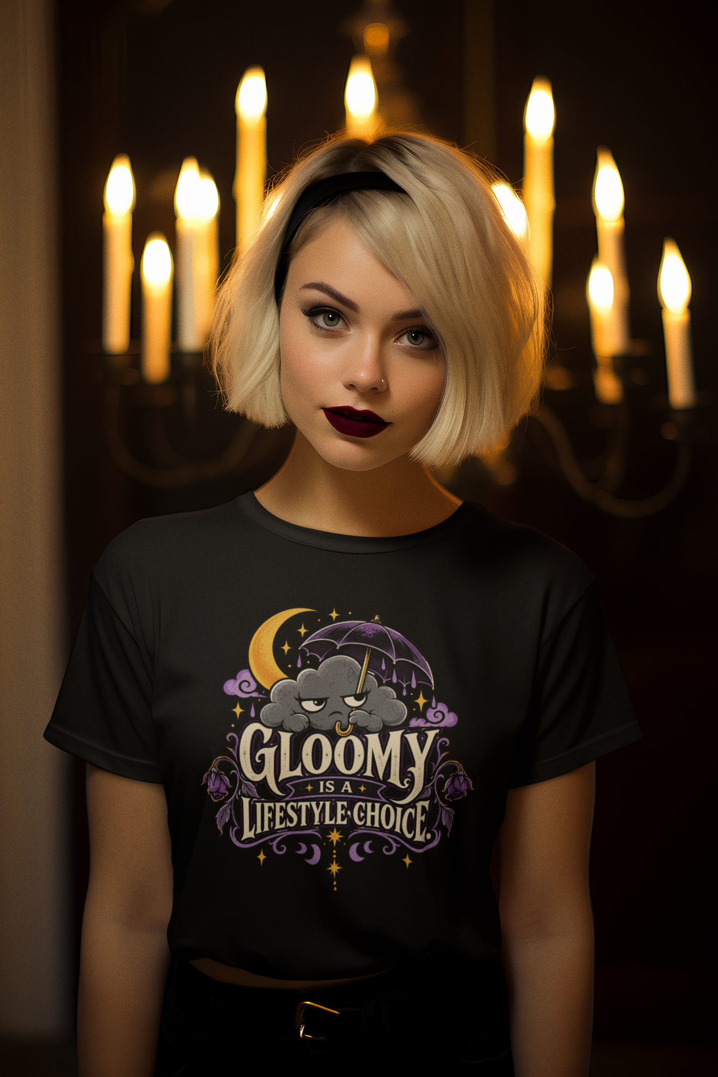 Gloomy Is a Lifestyle Choice T-Shirt – Funny Goth Halloween Tee