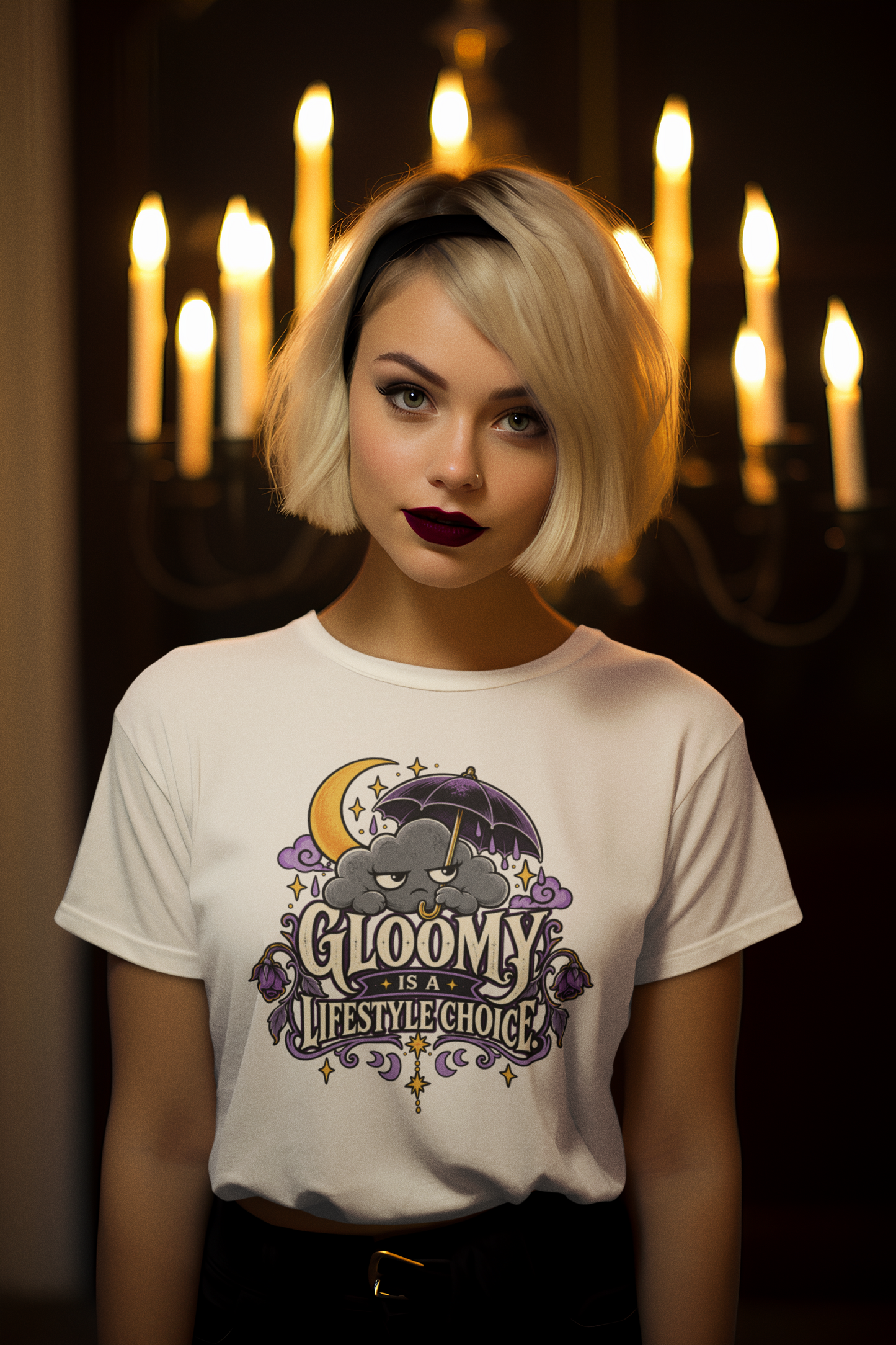 Gloomy Is a Lifestyle Choice T-Shirt – Funny Goth Halloween Tee