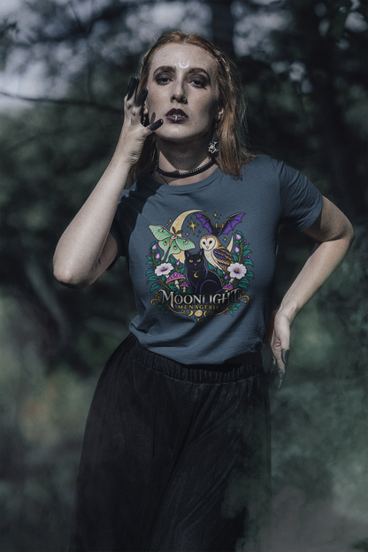 Moonlight Menagerie T-Shirt – Witchy Nocturnal Animals Tee