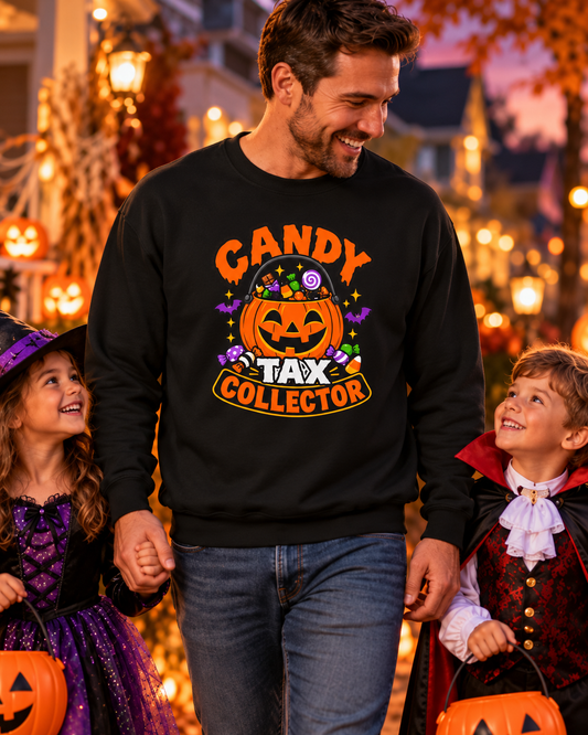 Candy Tax Collector Sweatshirt – Funny Halloween Parent Crewneck