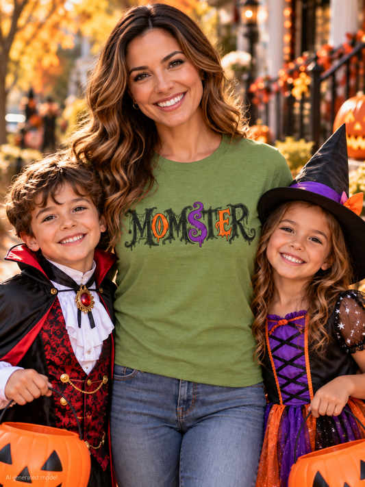 Momster T-Shirt – Funny Mom's Halloween Typography Tee