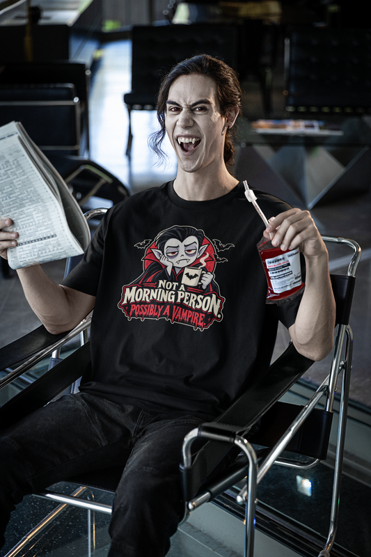 Not a Morning Person Possibly a Vampire T-Shirt – Funny Halloween Tee