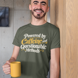 Military green crew-neck T-shirt with 
