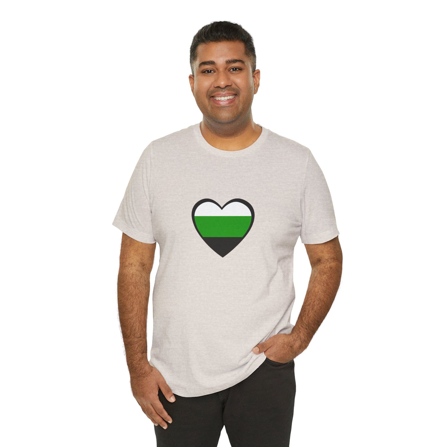 Neutrois Pride Flag Heart T-Shirt – Minimalist Gender Identity Tee