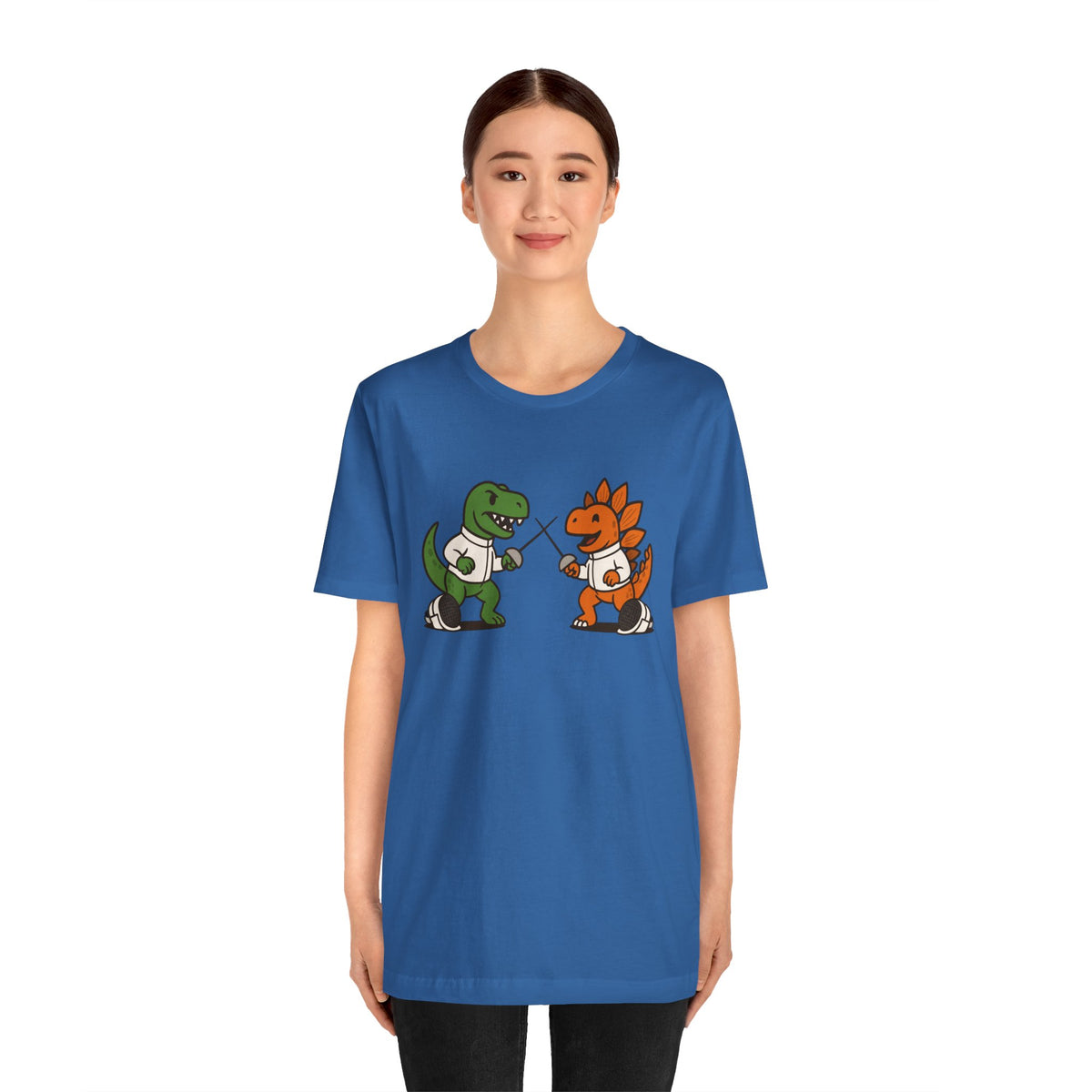 Dinosaur Fencing T-Shirt – T-Rex vs Stegosaurus Tee