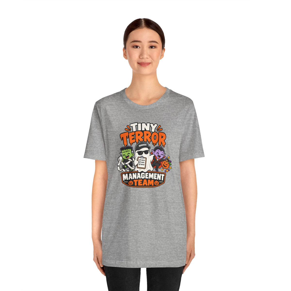 Tiny Terror Management Team T-Shirt – Funny Halloween Parent Tee