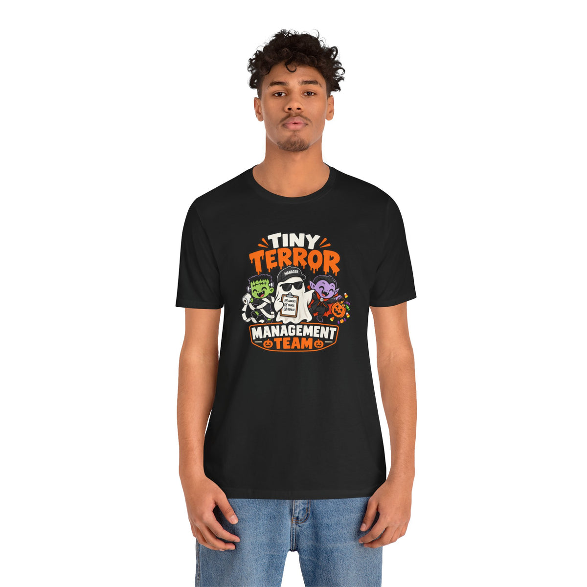 Tiny Terror Management Team T-Shirt – Funny Halloween Parent Tee