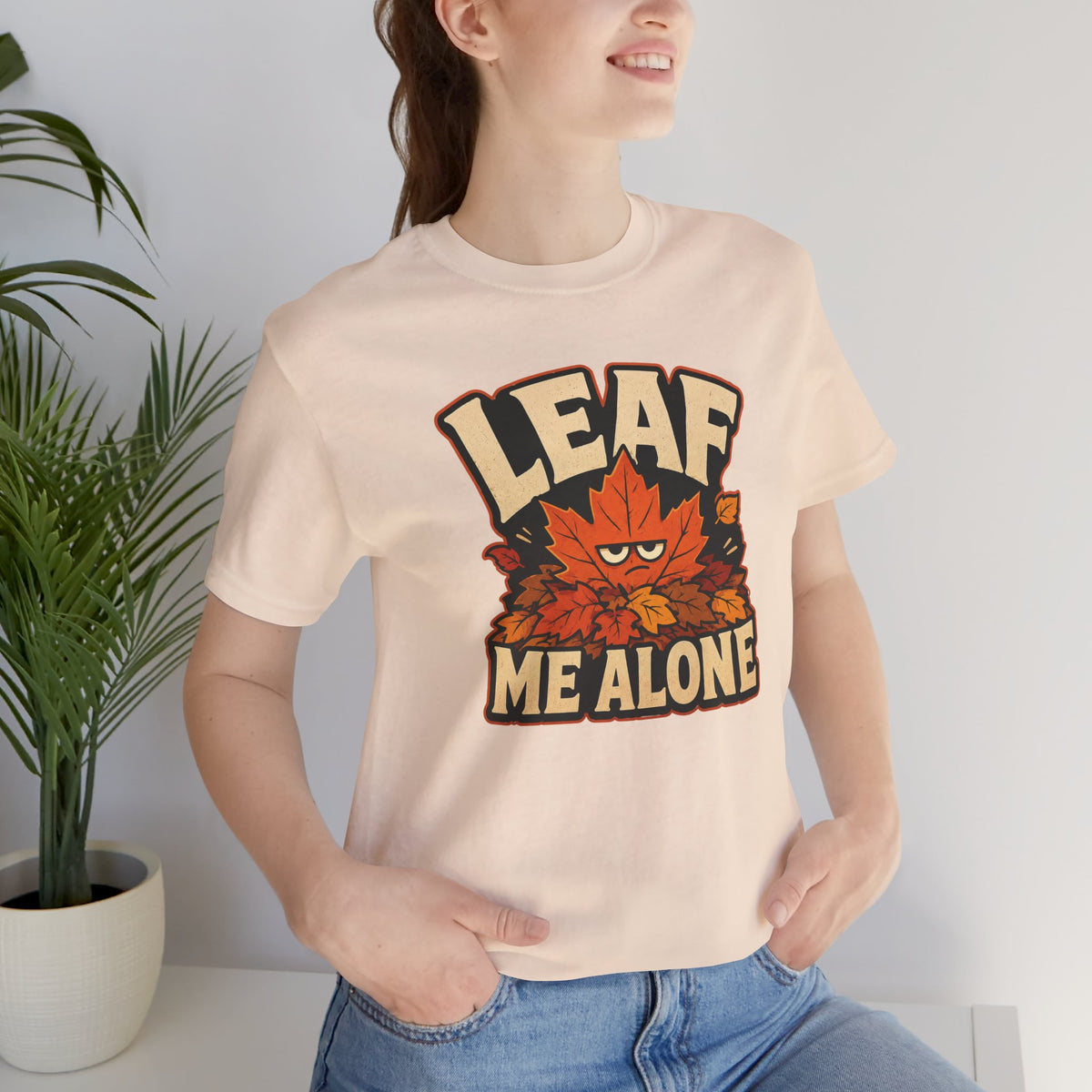 Leaf Me Alone T-Shirt – Funny Fall Introvert Leaves Tee