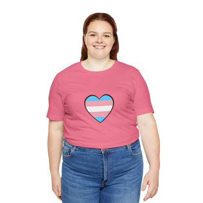 Transgender Flag Heart T-Shirt – LGBTQ+ Trans Flag Graphic Tee