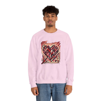 Cubist Heart Sweatshirt – Modern Art Valentine's Day Pullover