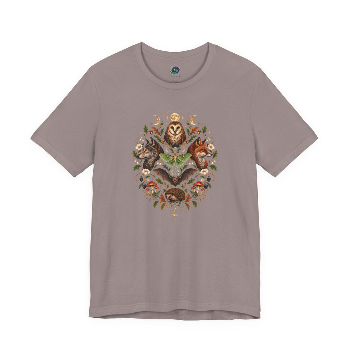 Nocturnal Woodland Animals T-Shirt – Moonlit Nature Tee