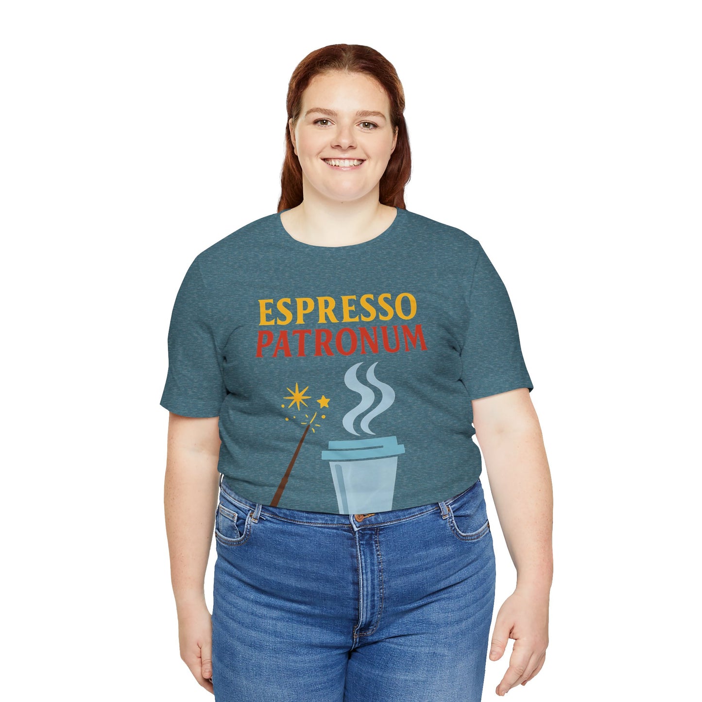 Espresso Patronum T-Shirt – Funny Coffee & Wizard Parody Tee
