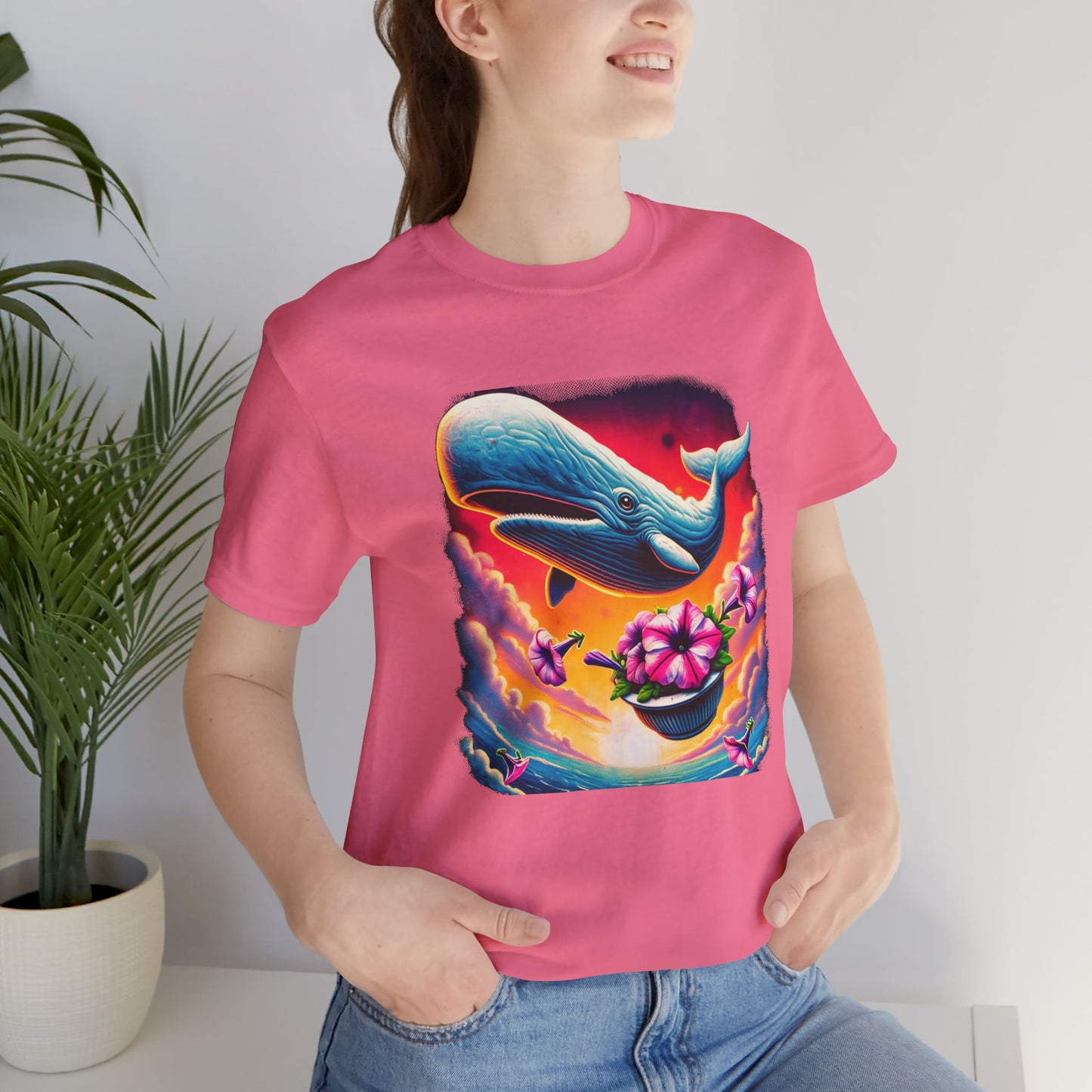 "Oh No, Not Again" Petunias and Whale Funny TShirt – Unisex Tee