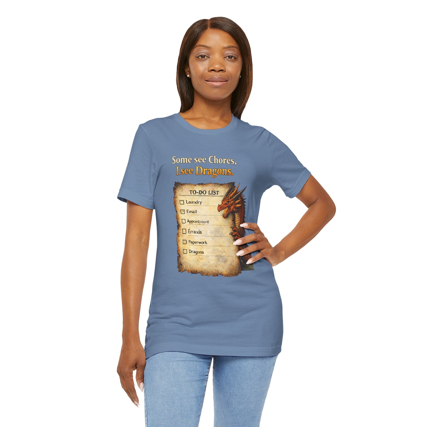 Some See Chores I See Dragons T-Shirt – Funny Fantasy Tee